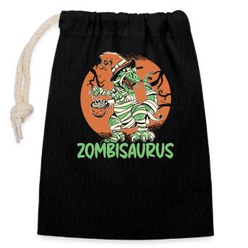 Funny Halloween Costume Dinosaur Lover - Closable cotton gift bag (14x20cm) - black - Front