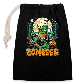 Lustiges Halloween-kostüm Für Biertrinker, Süßes - Verschließbarer Geschenkbeutel aus Baumwolle (14x20cm) - Schwarz - Vorne