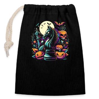 Lustiges Halloween-kostüm Für Einen Schachspieler, - Verschließbarer Geschenkbeutel aus Baumwolle (14x20cm) - Schwarz - Vorne