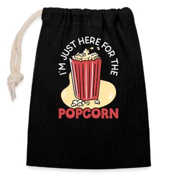 Film-kino-liebhaber-popcorn-filmabend Ansehen - Verschließbarer Geschenkbeutel aus Baumwolle (14x20cm) - Schwarz - Vorne