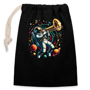 Musicien tromboniste Tromboniste Musical - Sac cadeau en coton avec cordon (14 x 20 cm) - noir - Devant