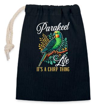 Perruche amoureuse de la perruche Perruche oiseau - Sac cadeau en coton avec cordon (14 x 20 cm) - bleu marine - Devant