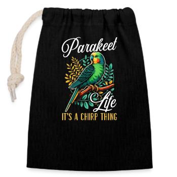 Perruche amoureuse de la perruche Perruche oiseau - Sac cadeau en coton avec cordon (14 x 20 cm) - noir - Devant