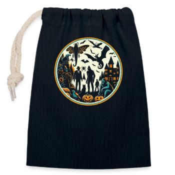 Funny Halloween costume - Closable cotton gift bag (14x20cm) - navy - Front