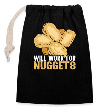 Restauration rapide aux pépites de poulet - Sac cadeau en coton avec cordon (14 x 20 cm) - noir - Devant