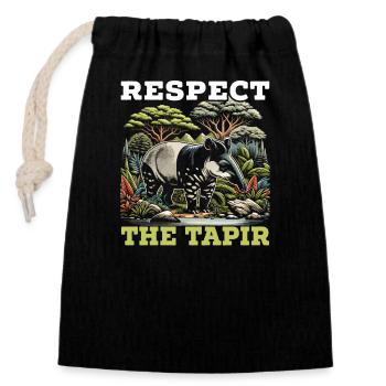 Mountain tapir zoo tapiridae wildlife - Closable cotton gift bag (14x20cm) - black - Front