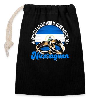 Nicaraguan Flags Nicaragua - Closable cotton gift bag (14x20cm) - black - Front