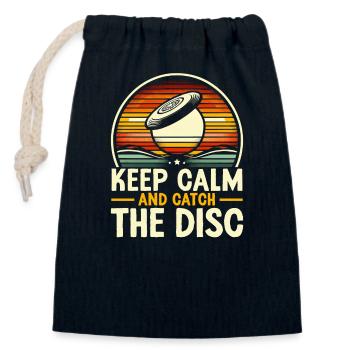Ultimate Frisbee Player Sport Frisbee Disque Volant - Sac cadeau en coton avec cordon (14 x 20 cm) - bleu marine - Devant
