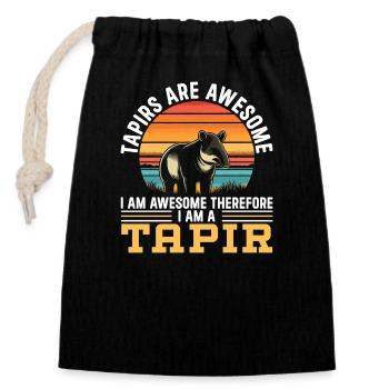 Mountain tapir zoo tapiridae wildlife - Closable cotton gift bag (14x20cm) - black - Front