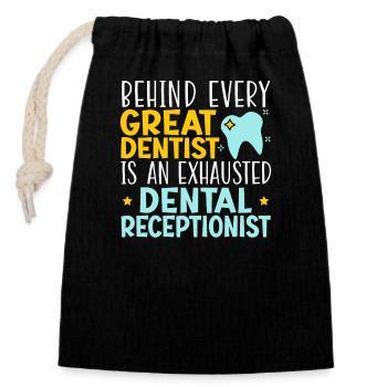 Dental Assistant Job Dentistry Dental Assistant - Closable cotton gift bag (14x20cm) - black - Front