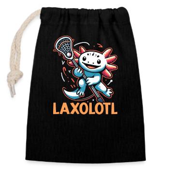 Lacrosse-spieler Lax Trainer Sport - Verschließbarer Geschenkbeutel aus Baumwolle (14x20cm) - Schwarz - Vorne