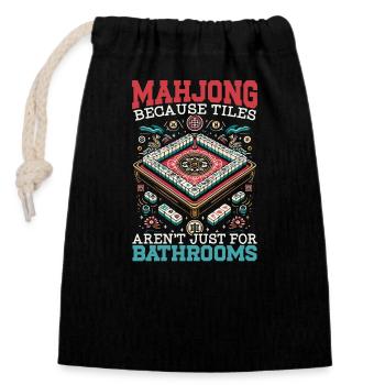 Mahjong-spieler-kasinospiel Mahjongg-chinesisches - Verschließbarer Geschenkbeutel aus Baumwolle (14x20cm) - Schwarz - Vorne