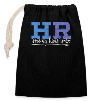 Hr Manager Job Human Resources Employee Hr - Closable cotton gift bag (14x20cm) - black - Front