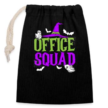 Lustiges Halloween Kostüm Büro Squad Trick Oder - Verschließbarer Geschenkbeutel aus Baumwolle (14x20cm) - Schwarz - Vorne