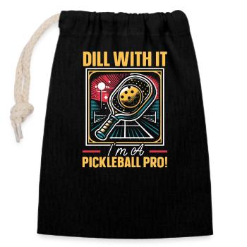 Pickleball player Dink Sport Pickle Ball I - Closable cotton gift bag (14x20cm) - black - Front