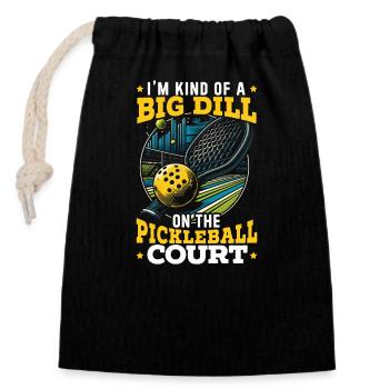 Pickleball player Dink Sport Pickle Ball I - Closable cotton gift bag (14x20cm) - black - Front