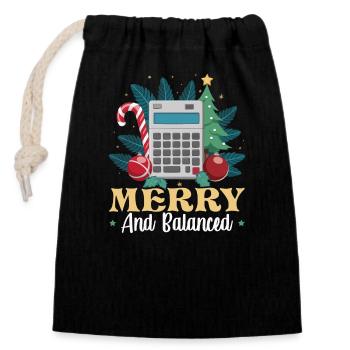 Funny Accountant Santa Claus Controller - Closable cotton gift bag (14x20cm) - black - Front