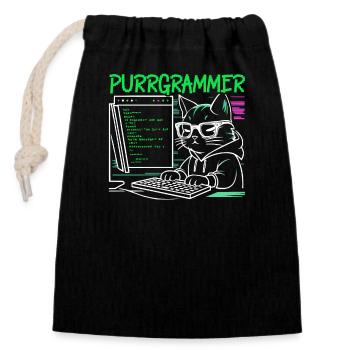 Lustiger Programmierer Programmierer - Verschließbarer Geschenkbeutel aus Baumwolle (14x20cm) - Schwarz - Vorne