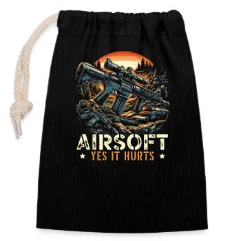 Airsoft Player Airsofting Airsoft Pistole Airsoft - Verschließbarer Geschenkbeutel aus Baumwolle (14x20cm) - Schwarz - Vorne