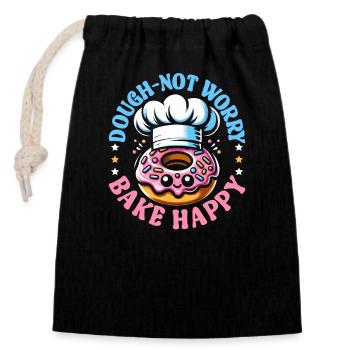 Funny Baking Lover Baker Bakery Owner - Closable cotton gift bag (14x20cm) - black - Front