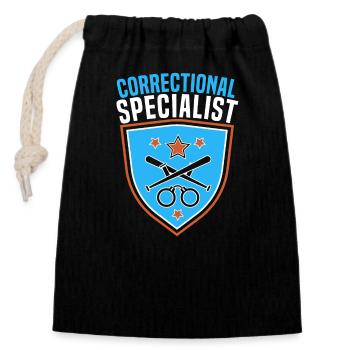 Detention Act for Correctional Officers - Closable cotton gift bag (14x20cm) - black - Front