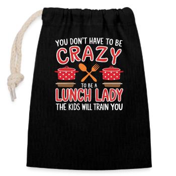 Lunch Lady, Schulkantinenarbeiterin, Dinner Lady - Verschließbarer Geschenkbeutel aus Baumwolle (14x20cm) - Schwarz - Vorne