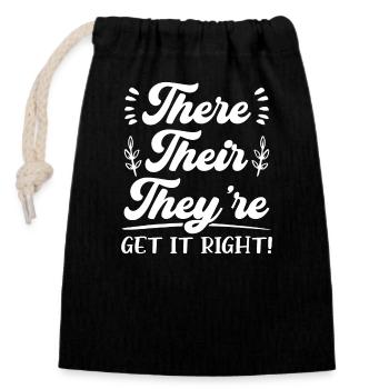 Grammaire, police, professeurs d’anglais, - Sac cadeau en coton avec cordon (14 x 20 cm) - noir - Devant