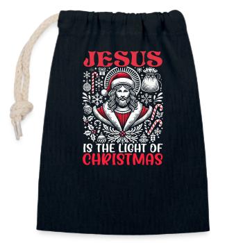 Jesus Christ Christmas Religious - Closable cotton gift bag (14x20cm) - navy - Front
