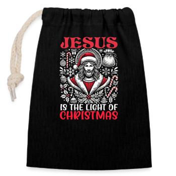Religieux de Noël de Jésus-Christ - Sac cadeau en coton avec cordon (14 x 20 cm) - noir - Devant
