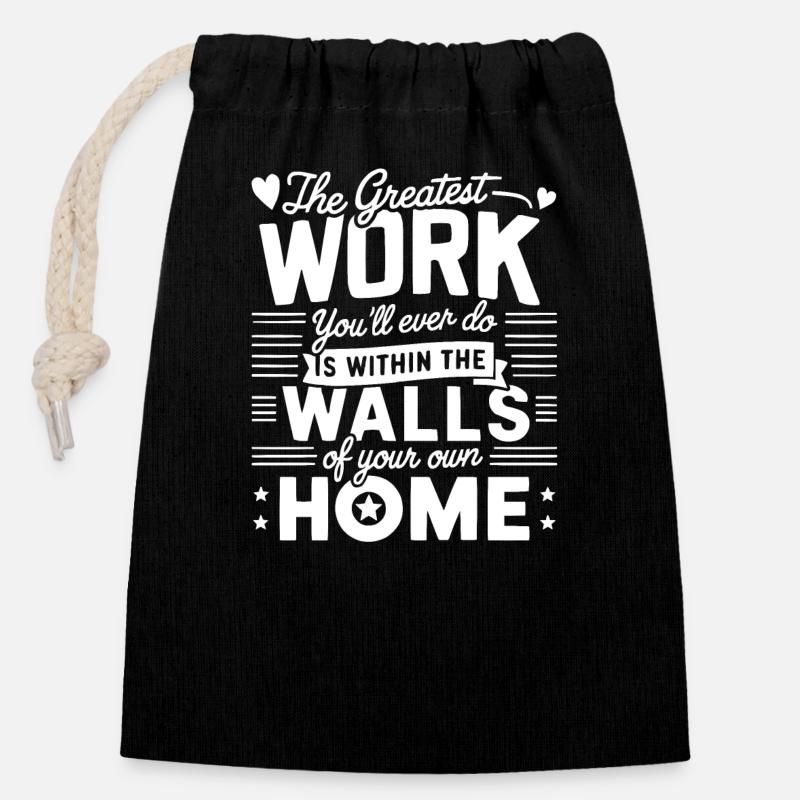 Homeschool Home Education Homeschooled - Closable cotton gift bag (14x20cm) - black