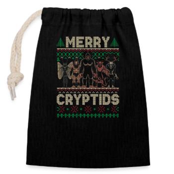 Drôle de Noël bigfoot père noël - Sac cadeau en coton avec cordon (14 x 20 cm) - noir - Devant