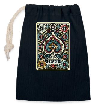Lustiges Pokerkartenspiel - Verschließbarer Geschenkbeutel aus Baumwolle (14x20cm) - Navy - Vorne