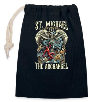 Saint Michael Archangel Prayer Catholic - Closable cotton gift bag (14x20cm) - navy - Front