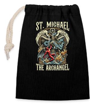 Saint Michael Archangel Prayer Catholic - Closable cotton gift bag (14x20cm) - black - Front