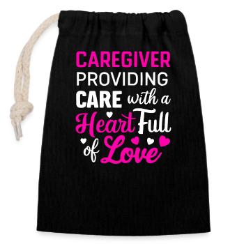 In My Caregiver Era Caregiving Nursing Caregiver - Verschließbarer Geschenkbeutel aus Baumwolle (14x20cm) - Schwarz - Vorne