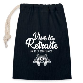 cadeau retraite homme retraité vive la retraite - Sac cadeau en coton avec cordon (14 x 20 cm) - bleu marine - Devant
