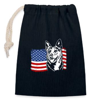 Australien Boeud Chien US Amérique Drapeau Wilsigns - Sac cadeau en coton avec cordon (14 x 20 cm) - bleu marine - Devant