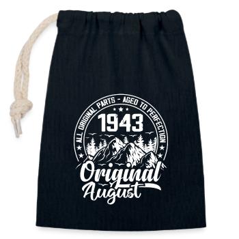 August 1943 Original: 81 Jahre altes Geburtstagsgeschenk - Verschließbarer Geschenkbeutel aus Baumwolle (14x20cm) - Navy - Vorne