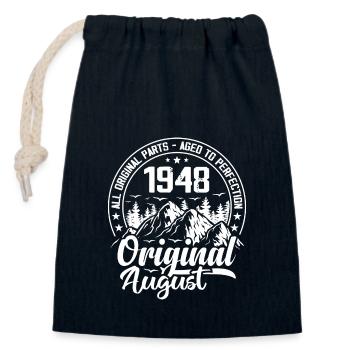 August 1948 Original:76 Jahre Geburtstagsgeschenk - Verschließbarer Geschenkbeutel aus Baumwolle (14x20cm) - Navy - Vorne