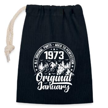 Januar 1973 Original 51 Jahre altes Geburtstagsgeschenk - Verschließbarer Geschenkbeutel aus Baumwolle (14x20cm) - Navy - Vorne