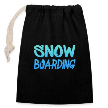 snowboarding - Verschließbarer Geschenkbeutel aus Baumwolle (14x20cm) - Schwarz - Vorne