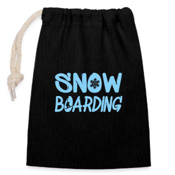 snowboarding Snowboard - Verschließbarer Geschenkbeutel aus Baumwolle (14x20cm) - Schwarz - Vorne