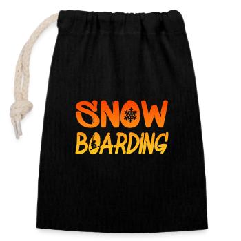 snowboarding snowboard - Verschließbarer Geschenkbeutel aus Baumwolle (14x20cm) - Schwarz - Vorne