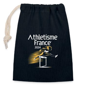 France 2024 - Sac cadeau en coton avec cordon (14 x 20 cm) - bleu marine - Devant
