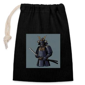 Samurai: Die Seele des Kriegers - Verschließbarer Geschenkbeutel aus Baumwolle (14x20cm) - Schwarz - Vorne