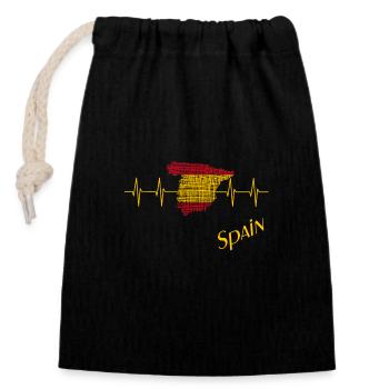 Spain Spanien España - Verschließbarer Geschenkbeutel aus Baumwolle (14x20cm) - Schwarz - Vorne
