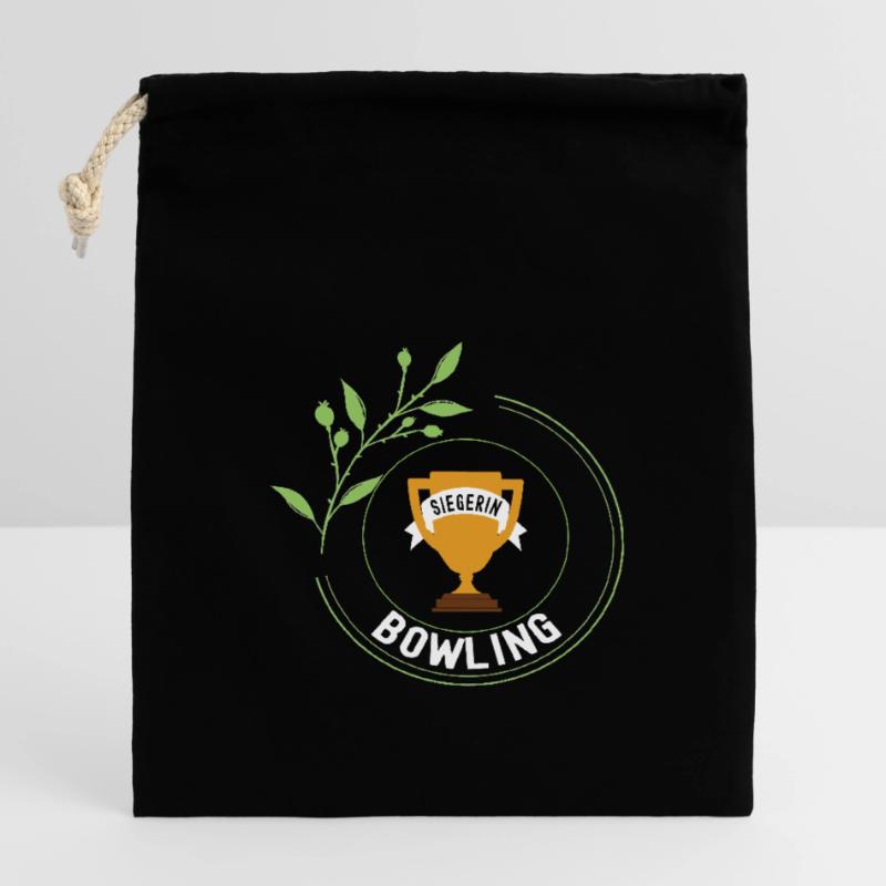 Bowling Siegerin Gewinner Turnier Meisterschaft Verschließbarer Geschenkbeutel aus Baumwolle (14x20cm)