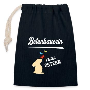 Betonbauerin Ostern Geschenk Betonbau Handwerkerin - Verschließbarer Geschenkbeutel aus Baumwolle (14x20cm) - Navy - Vorne