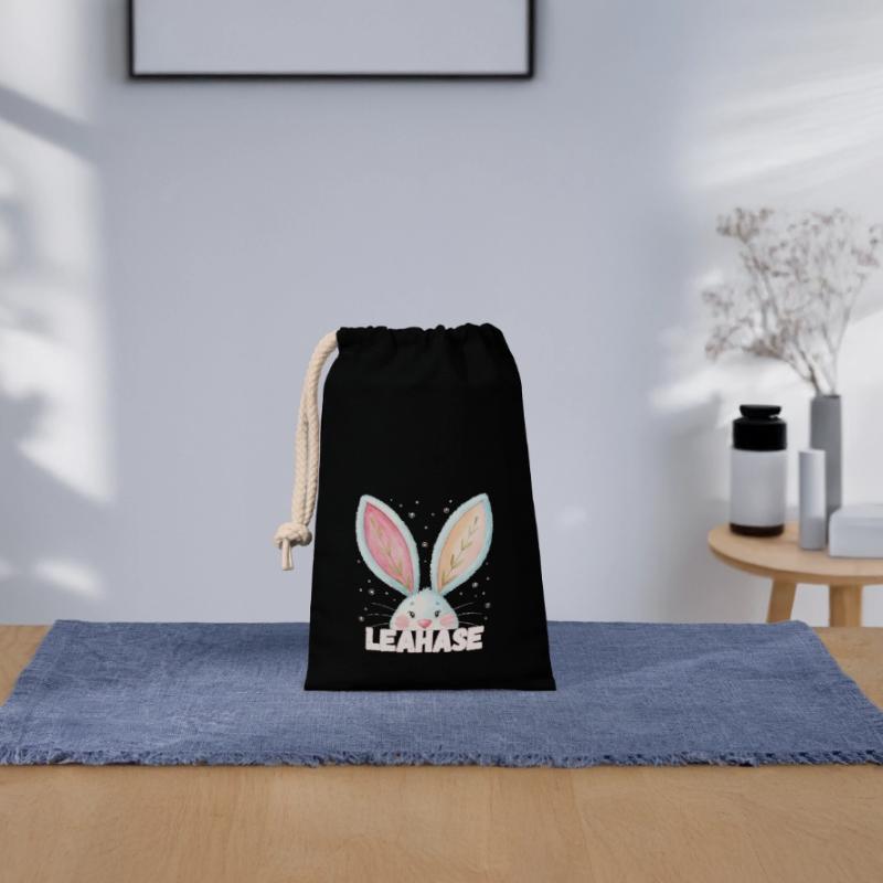 Nom Lea Rabbit Lea Rabbit Nom de l’animal Sac cadeau en coton avec cordon (14 x 20 cm)