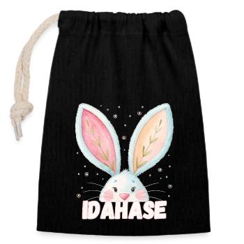 Name Ida Hase Idahase Pet name - Closable cotton gift bag (14x20cm) - black - Front